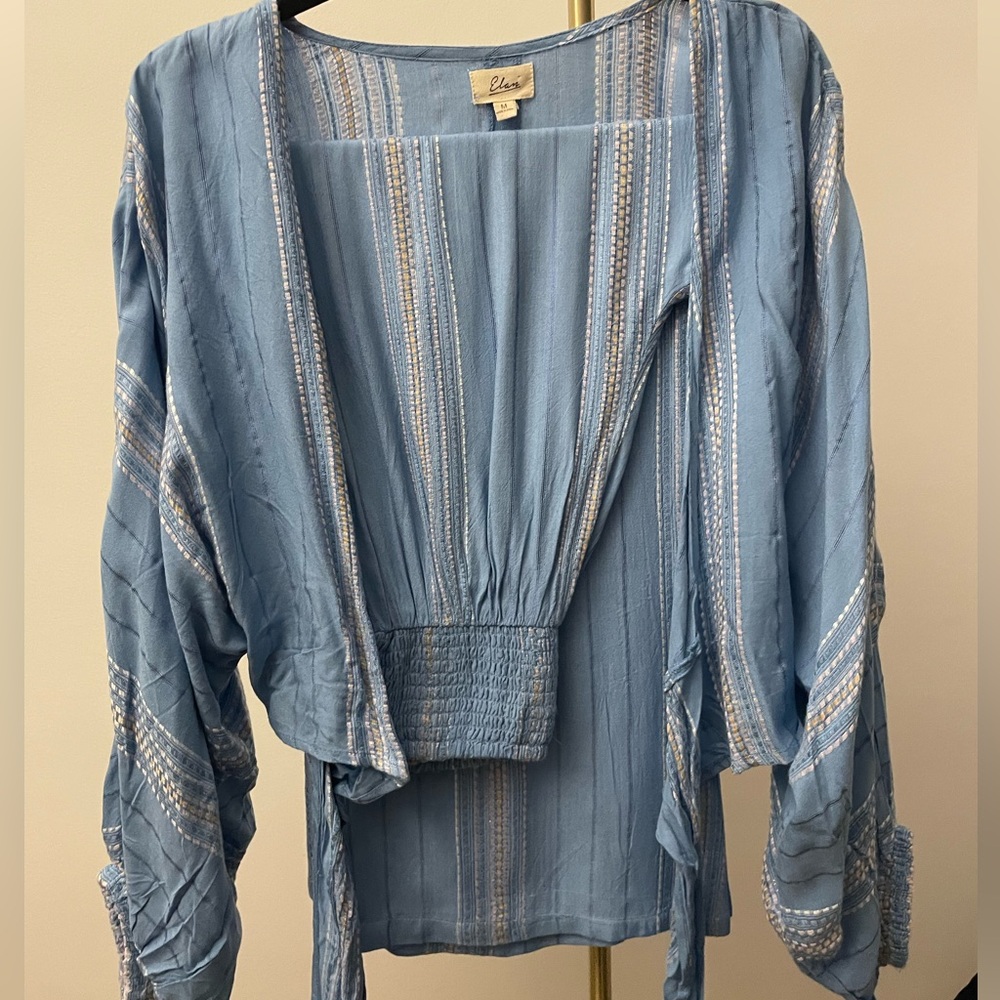 Elan tie-front top and pants set